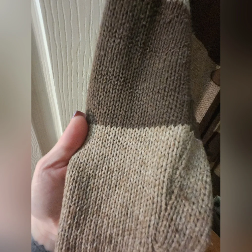 Old Navy Hooded Striped Duster Coat/Sweater in Brown and Tan - Picture 5 of 6